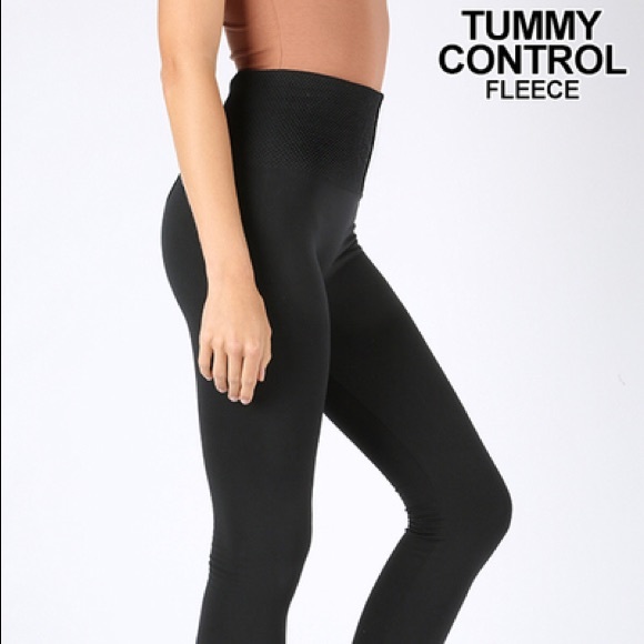 Waist Fleece Lined Spandex Leggings 